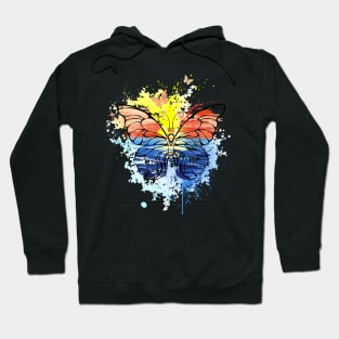 Butterfly with Painted Sea Hoodie